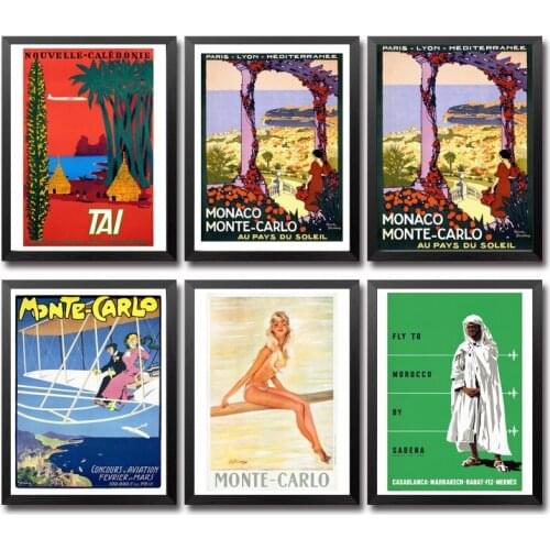 Caledonia Monaco Monte Morocco Moscow Vintage Travel Poster