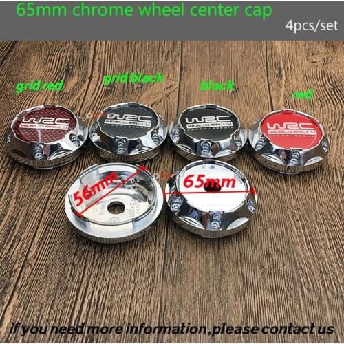 High Quality 4pcs/set WRC logo 45mm emblem sticker 65MM 6.5CM 2.56inch Chrome Wheel Center Cap Rim badge Covers car Accessorie