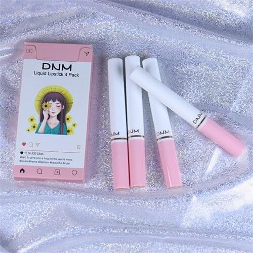 New 4pcs/set Smoke tube lip glaze set with matte mist surface with white mouth red Women woman Cigarette Lipstick Lasting Matte