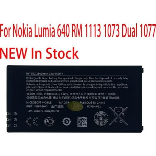 New Original 2500mAh BV-T5C Battery For Nokia Lumia 640 RM-1072 1073 1109 1113 Dual 1077 BVT5C Phone + Track Code