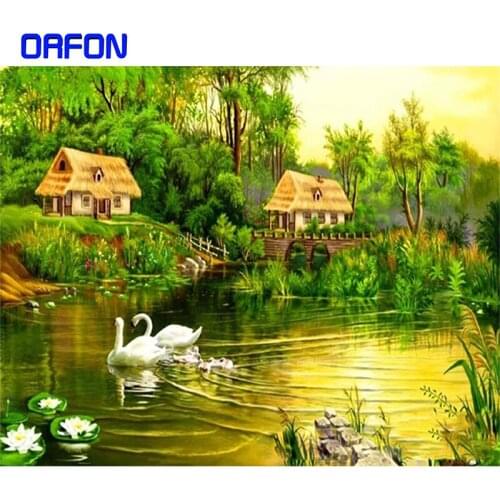 ORFON Frame Swan DIY Painting By Number Modern Calligraphy Painting Acrylic Coloring By Numbers For Home Decor 40x50cm Artwork