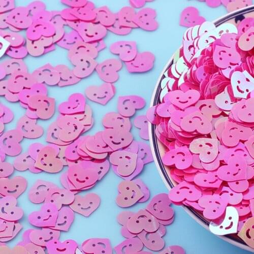 20g/lot Smile Heart Shape Paillettes Loose Sequins for Crafts Glitter Confetti Nails Art Decoration DIY Sewing Accessories 10mm