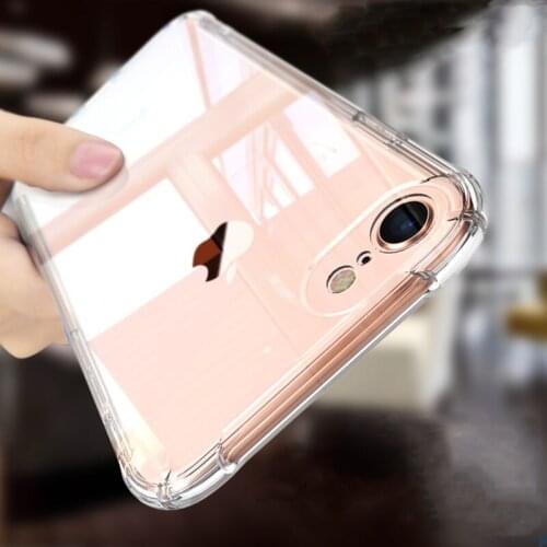 Anti-Knock Shockproof Soft TPU Transparent Silicone Full Protection Cover Phone Case For iPhone 5 5s 6 6s 7 8 PLus X Funda Capa