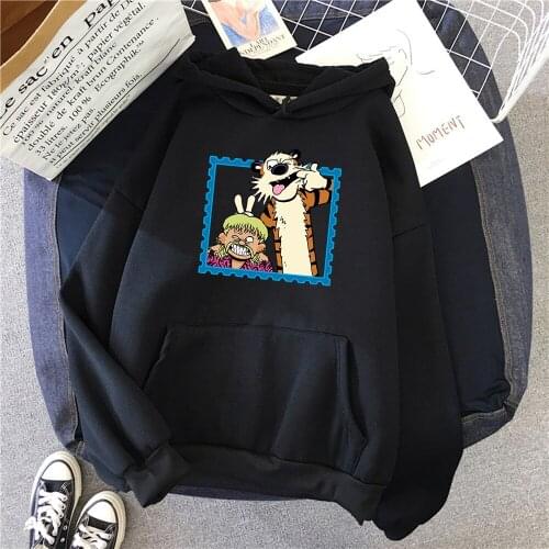Pullover Tiger King Cartoon Printing Fleece Man Hooded Sweatshirt Harajuku Korean Mens Hoodie Warm High Quality Men Pullovers