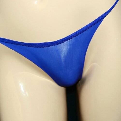 Candy Color Sheer See Through G-string Low Waist Thin T-back Underwear Oil Thong Seamless Underwear Bottom Gay wear F10