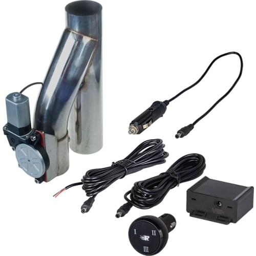 2.5 inch 3 inch Y Pipe exhaust cutout Electric Exhaust Cutback Down Pipe exhaust bypass valve with cigarette lighter remote