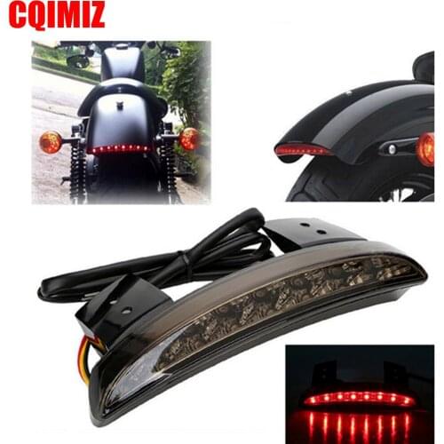 Smoke Motorcycle Tail Lights For Harley Davidson 883 XL883N XL1200N Chopped Bobber Cafe Racer Rear Fender Edge LED Taillight
