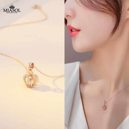 Women Crown Necklace African Queen Pendant Cullian Rose Gold Charming Beautiful Girls Wedding & Engagement Jewelry & Accessories