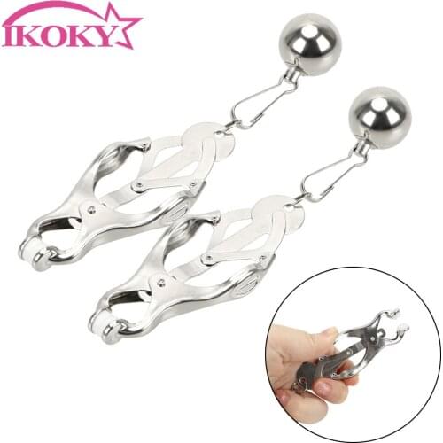 IKOKY 1 Pair Nipple Clamps Breast Clips Nipple Stimulator Sex Toys Adult Games Papilla Flirting Teasing