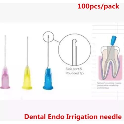 100pcs/Pack Dental Endo Irrigation Needle Tip Dental Root Canal Irrigation Needle Lateral Irrigation Needle