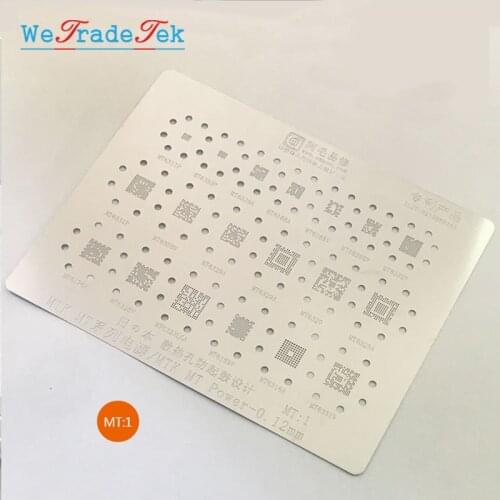 19 In 1 BGA Reballing Stencil Kit 0.12mm Thickness MTK Power IC Chip Tin Mesh Solder Template for MT6311P MT6339A MT6155A MT662