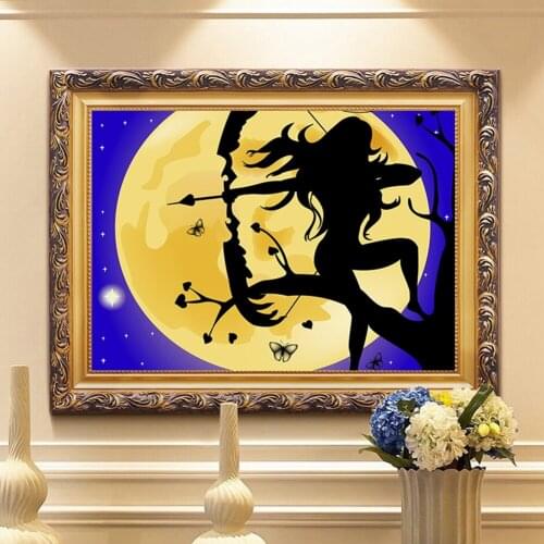 5D Diamond Embroidery Girl Cupid Full Round Diamond Painting Cartoon Cross Stitch Mosaic Full Layout Crafts Home Decoration