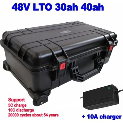 LTO 48v 30ah 40ah lithium titanate Battery Pack 20000 cycles weeder lawn mower forklift solar off-grid power AGV + 10A charger