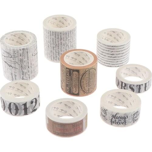 DIY washi paper masking tape rolls set planner accessories Vintage Retro Antique Travel Airmail Stamps Theme Wash Paper Planner