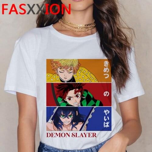 Demon Slayer Kimetsu No Yaiba summer top men aesthetic plus size print harajuku kawaii 2021 top tees aesthetic