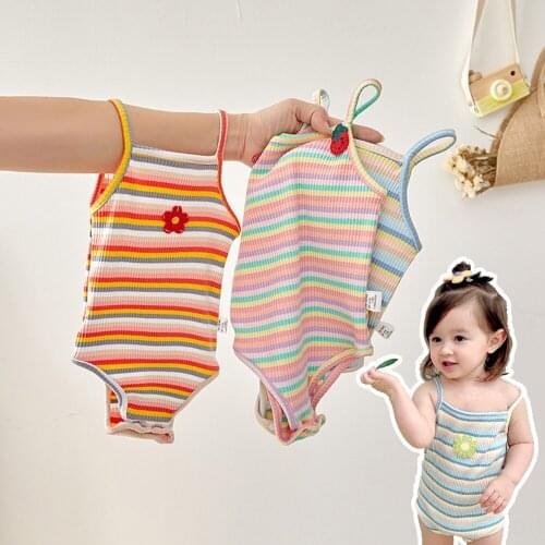 Baby Sling Jumpsuit Girls Sleeveless Summer Muslin Cotton Rompers Newborn Soft Climb Clothes Lovely Baby Clothing