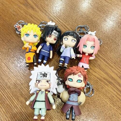 Cartoon Figure Naruto KeyChain HyuugaHinata Haruno Sakura Jiraiya Sasuke Naruto Pendant Adult Personality Cool Backpack Pendant