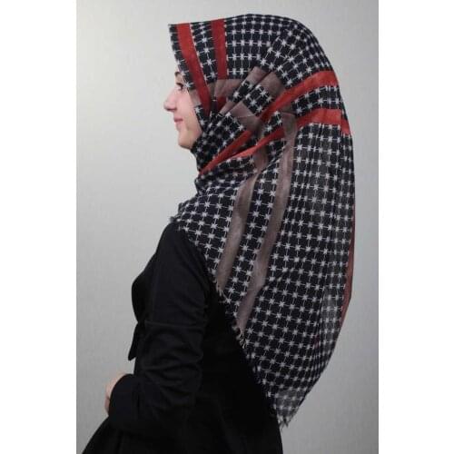 FOMARA SHİNE PATTERNED SILVERY LINEN SCARF-DESEN-03-RENK-06