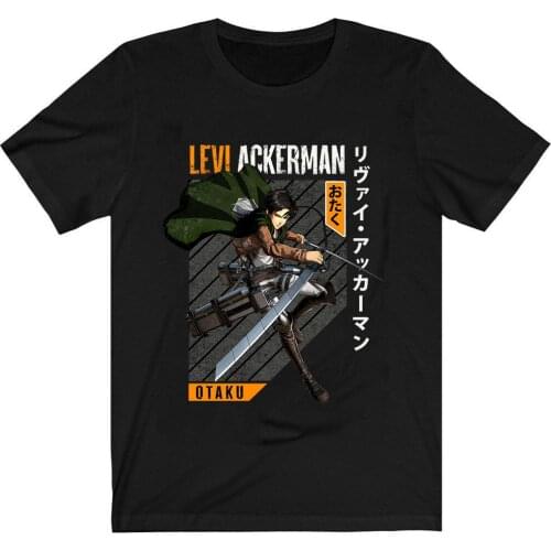 Attack on Titan Aot T-Shirt Men Cotton T Shirt Anime Ackerman Levi Clothes Anime Tops Tees