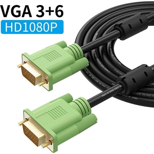 VGA Cable HD 1080P Male to VGA Male Video Converter Gold Plated 15 Pin VGA Port Adapter For PC Laptop Projector HDTV Monitor