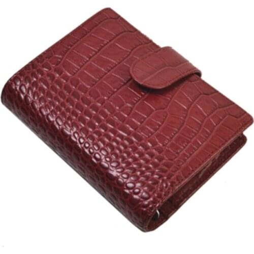 Pocket Planner A7 Size Notebook in Floppy Version with 30mm Rings Croc Grain Agenda Organizer Diary Journal