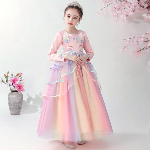 Cosplay Costume Kids Girls Chinese Han Fu Heroine Dress Traditional Halloween Costume Carnival Performance Party Clothing