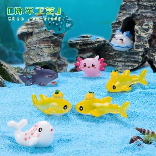 Cute Miniature Sea Animal Model Humpback Whale Hammerhead Shark Dolphin Oceans World Marine Fishes Mini Figurine Figure Toys