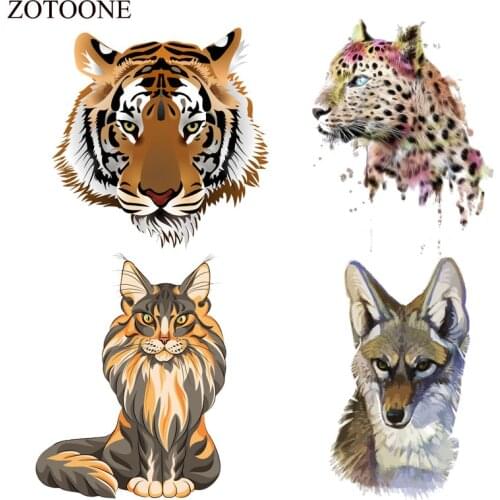 ZOTOONE Animal Patch Iron On Clothes Unicorn New Design Badges Diy Accessory Washable Heat Transfer Clothing Deco Tiger Patch