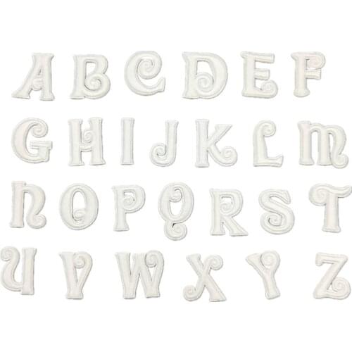English Letter Patches Iron on Sticker Embroidery Appliques 3D Stripe Diy Name Brand Logo