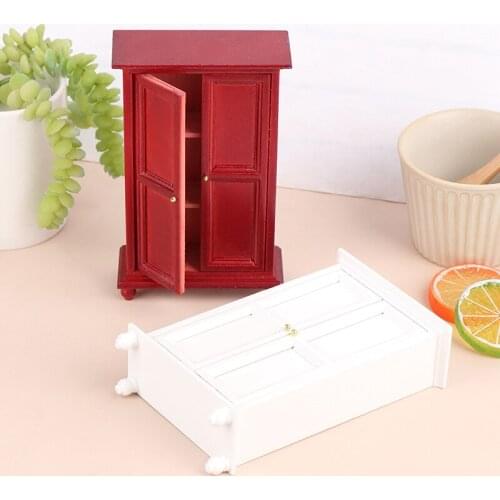 New 1:12 Dollhouse Miniature Wardrobe Cupboard Dollhouse Furniture Accessories