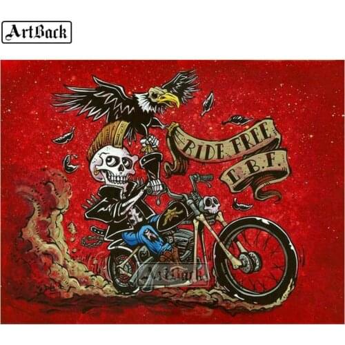 New full square 5d diy diamond painting skull motorcycle eagle sticker 3d diamond mosaic handicraft home decoration