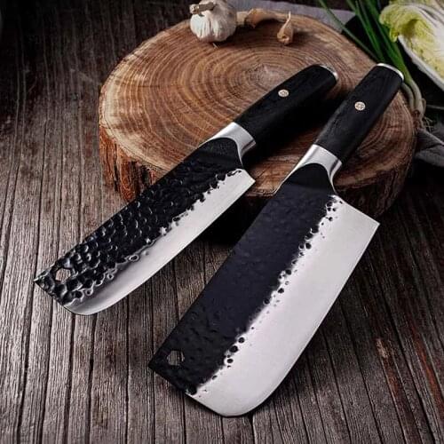 Handmade Stainless Steel Knife Cleaver Kitchen Kitchen Knife Meat Cleaver Butcher Knife Sliced Cooking Knife