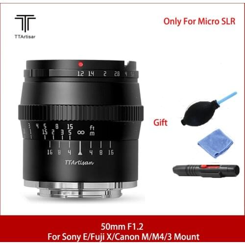 TTArtisan 50mm F1.2 APS-C Manual Focus Lens For Sony E Fuji X Nikon Z Leica L Canon M Mount