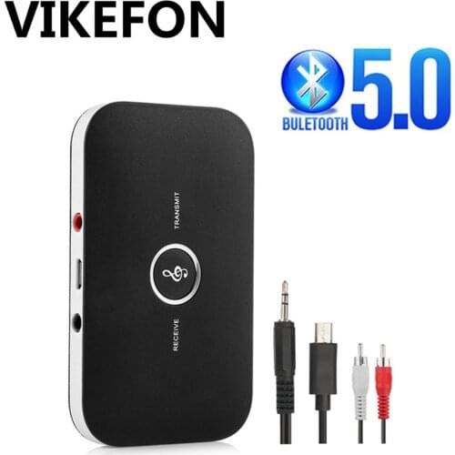 Upgrade B6 Bluetooth 5.0 Transmitter Receiver 2In1 RCA 3.5mm 3.5 Aux Jack Stereo Music Audio Wireless Adapter for Car TV PC MP3