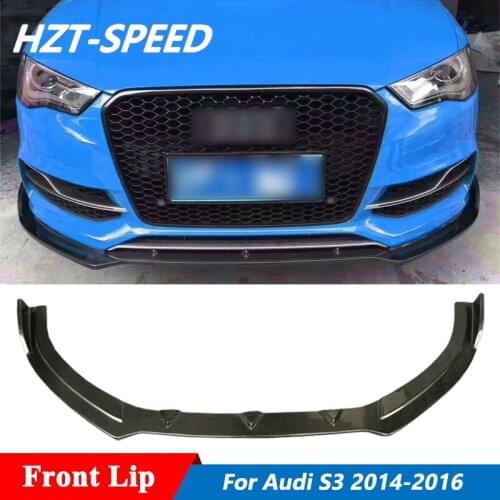 M Style Carbon Fiber Front Bumper Lip Chin For Audi A3 S3 Sport Car Not Standard 2014-2016