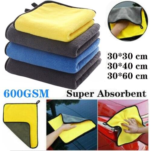 10 PCS Soft Car Wash Microfiber Towel Car Cleaning Drying Cloth Hemming Auto Care Cloth Detailing Car Wash Towel 30x30/40/60CM