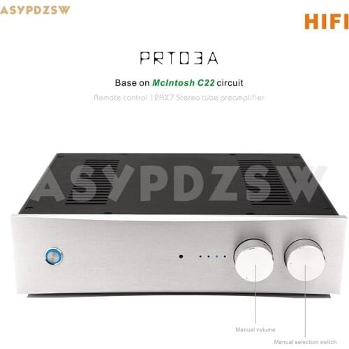 HIFI PRT03A Remote control 12AX7 Stereo tube preamplifier Base on McIntosh C22 circuit