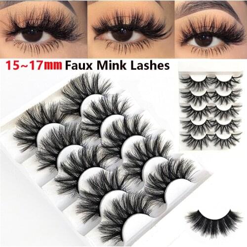 5 Pairs 3D Faux Mink Natural False Eyelashes Little Dramatic Long Wispies Thick Lashes Reusable Extension Makeup Tools maquillaj