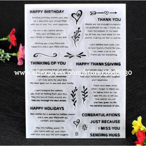 Happy Birthday HOLIDAYS Scrapbook DIY photo cards account rubber stamp clear stamp transparent stamp 14x19cm 8071343