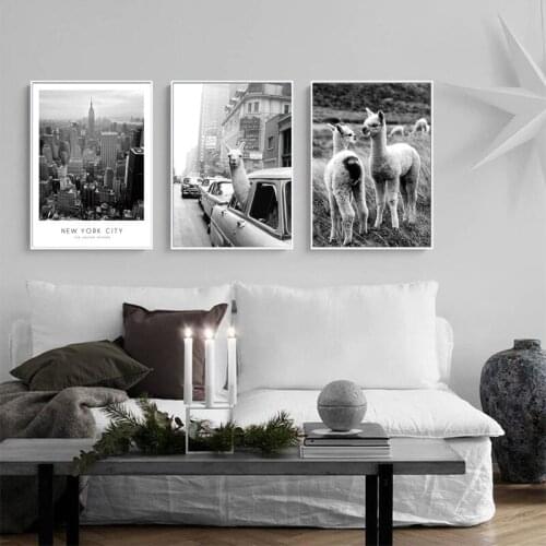 Modern Art Alpaca Avatar Personality Poster Retro Canvas Painting Print Picture Home Wall Art Decoration Can Be Customized