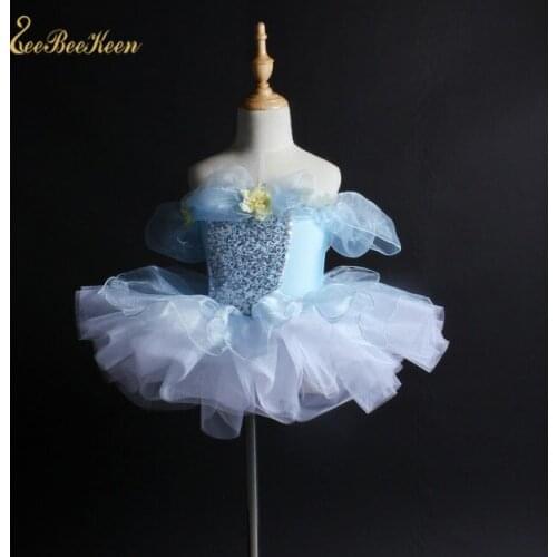 Girls Sequins Dance Dress Kids Professional Ballet Tutus Ballet Costume For children Ballerina Stage Performance Show Dancewear