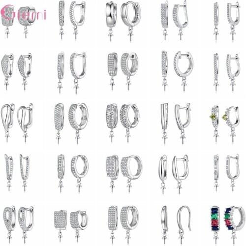 Amazing 925 Sterling Silver Jewelry Findings for Earrings Making Accessory Components Connector Bail for Bead Crystal Pearl