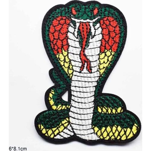 Cobra Snake Embroidered Patch for Clothing Iron on Embroidered Sew Applique Patch