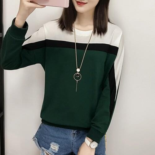 Sudaderas Mujer 2020 Autumn Winter Clothes Patchwork Stripe Casual Long Sleeve Streetwear Sweatshirt Women Plus Size Sweat Femme