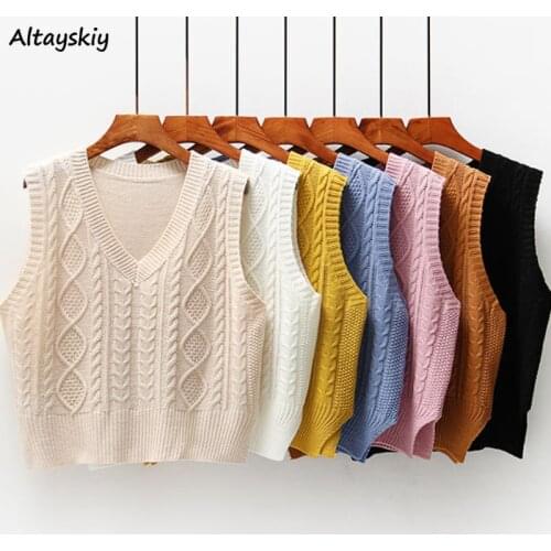 7 Colors Vest Women Stylish Elegant Chic Fashion Basic Ladies Clothing Preppy V-Neck All-match Female Daily Simple Leisure Chic
