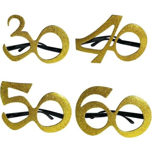 1Pcs 30 40 50 60 Paper Straw Glasses 30th 40th 50th 60th Birthday Party Balloon Decoration Cosplay Supplies Birthday Gifts