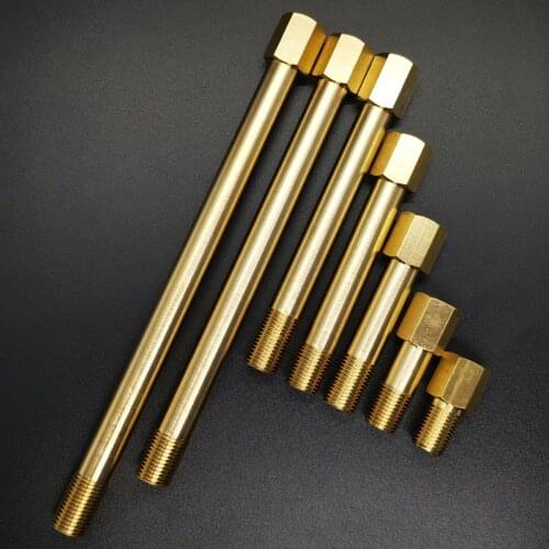 35 50 75 100 125 150 200 250mm Length 1/8" 1/4" 3/8" BSPP Female x Male Brass Connector Pipe Fitting Long Nipple Rod Coupler
