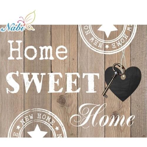 Nabi 5D DIY Full Diamond Embroidery Home Sweet Home Letters Love Diamond Art Painting Cross Stitch Rhinestone Mosaic Decoration
