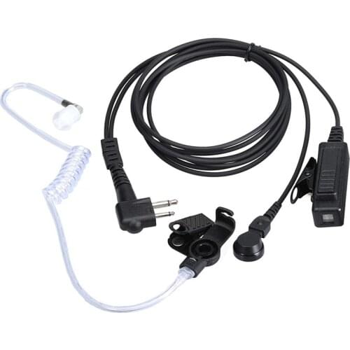Acoustic Air Tube Earpiece Headset Big PTT Mic for Motorola CP040 CP125 CP140 CP180 CP185 CP300 GP68 CLS1450 2 Pin Plug Radio