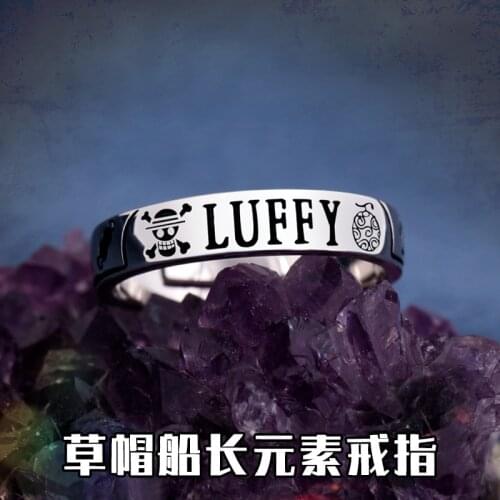 Cosmile Anime One Piece Monkey D. Luffy Trafalgar Law rings jewelry ring for men adjustable collection Japan limit cosplay Gift